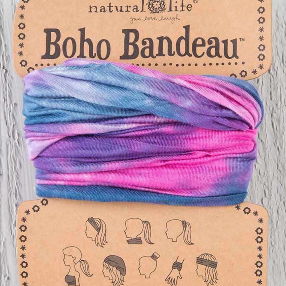 Natural Life Boho Headband Bandeau Tie Dye 8 Ways